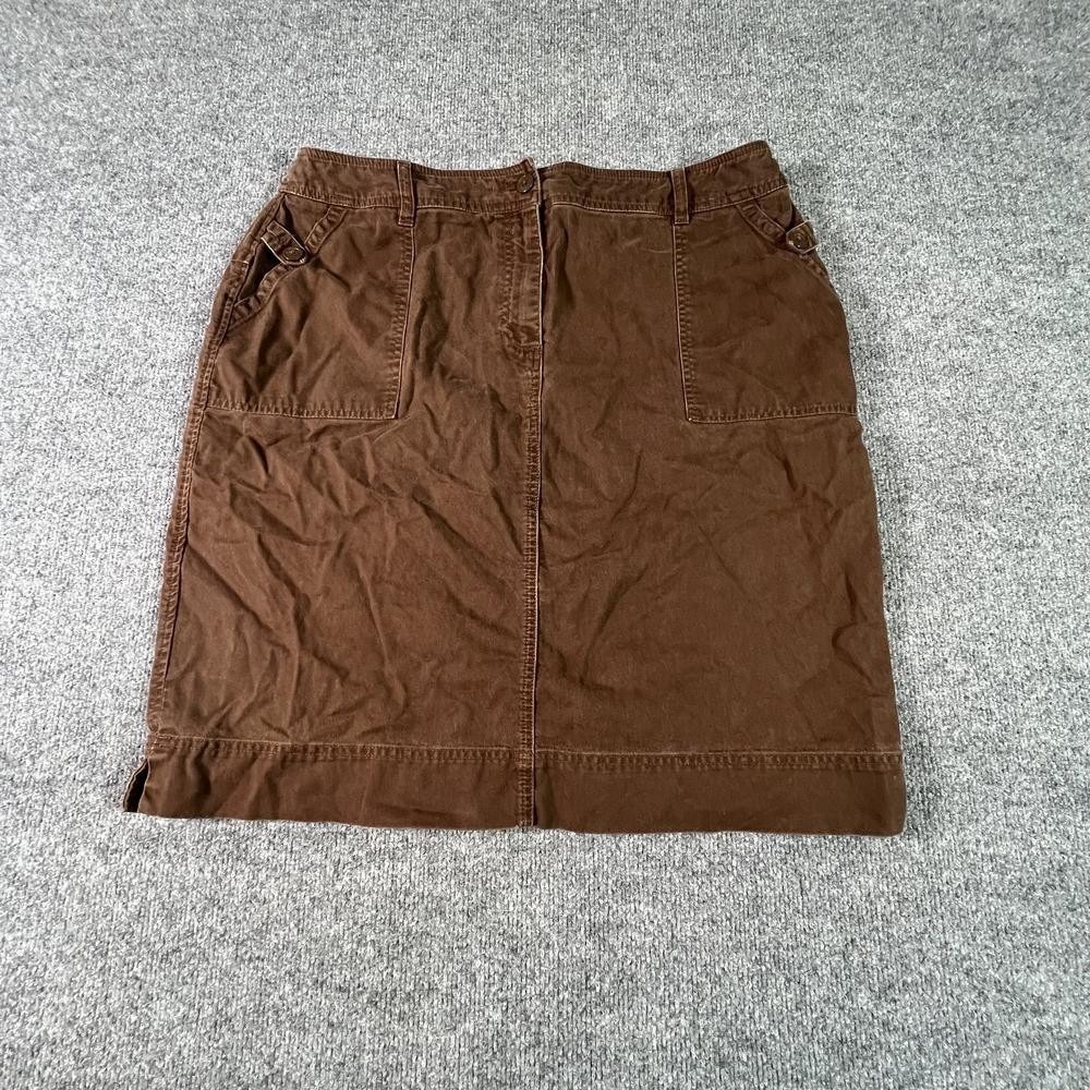 Jones New York Signature Mini Skirt Women's 14 Brown Corduroy Utility Streetwear